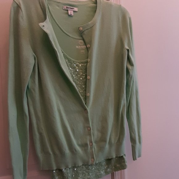 Old Navy Women's button up Cardigan Sweater, Sz Medium, V-Neck, Soft Jade - Picture 7 of 7
